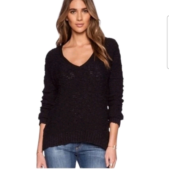 Free People Womens Black Songbird Chunky Knit Sweater S - Picture 1 of 11